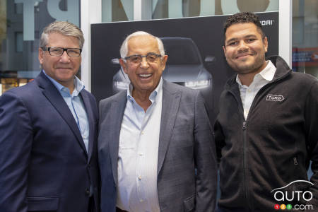 Don Romano (Hyundai Canada), Gabriel Azouz (Groupe Gabriel) and Bassem El-Rahimy (Turo)